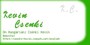 kevin csenki business card